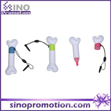 Bone Shape Plastic Dust Plug with Highlighter as Promotional Gift